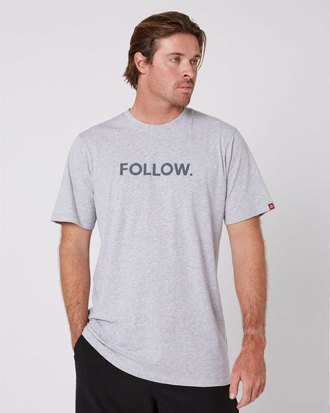 Fashion FOLLOW Logo Tee grey heather