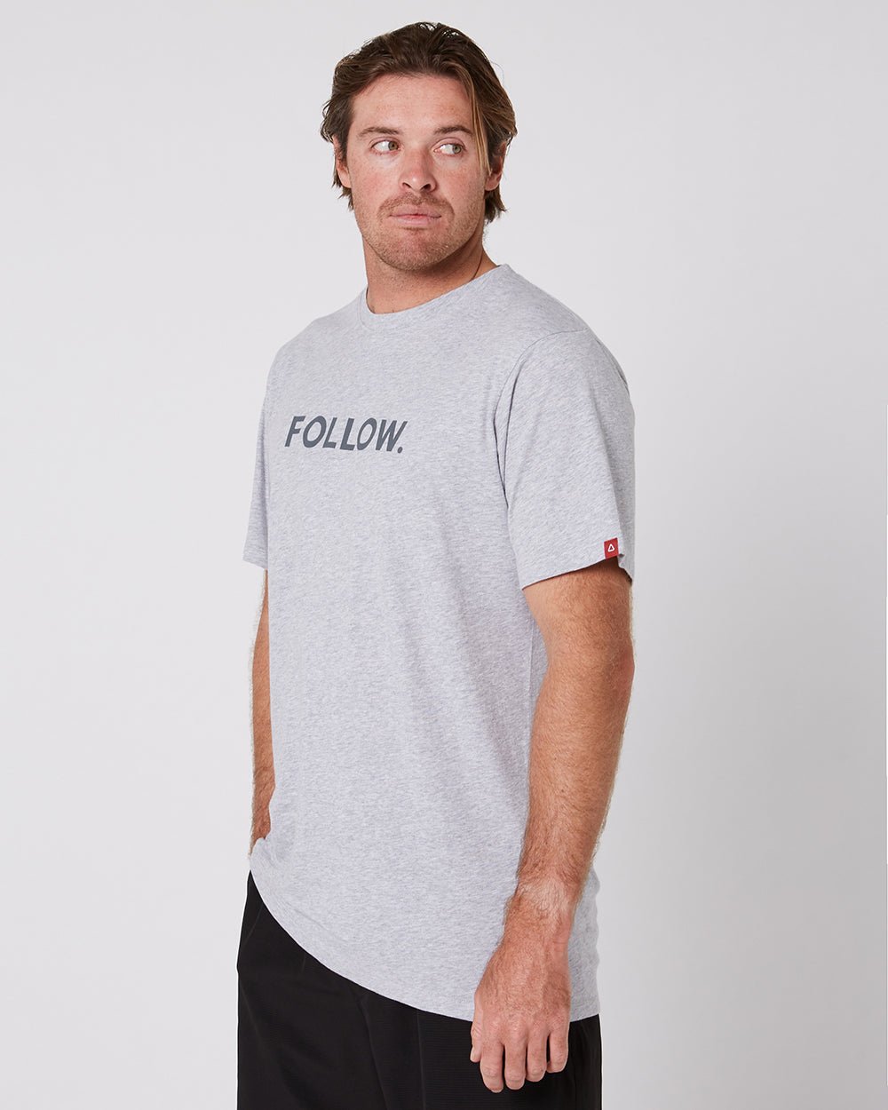 Fashion FOLLOW Logo Tee grey heather