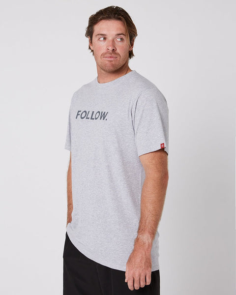 Fashion FOLLOW Logo Tee grey heather