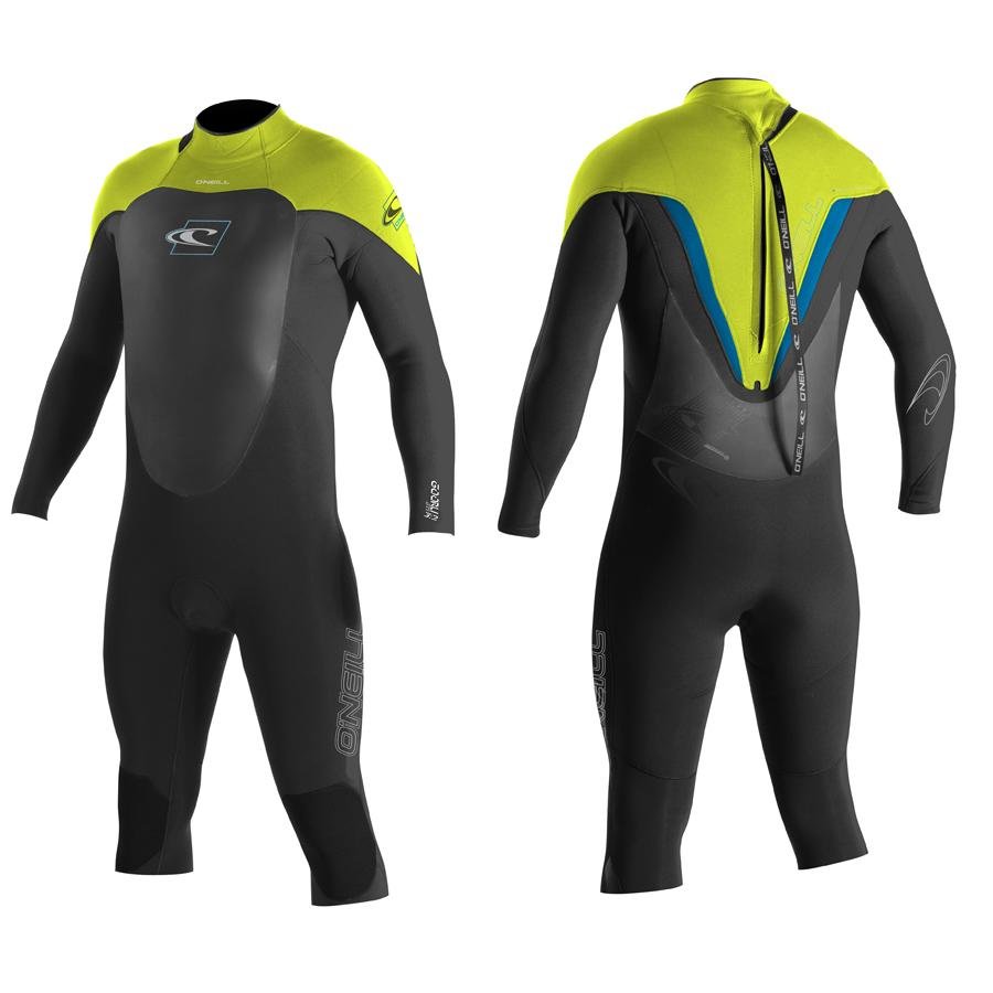 Wetsuit & Protection ONEILL Gooru GBS 3/4 Length 4/3 blk/lime/brtblu